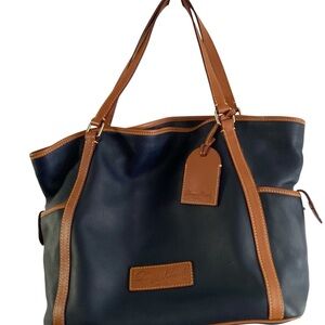 Dooney & Bourke Black and Tan Leather Tote
